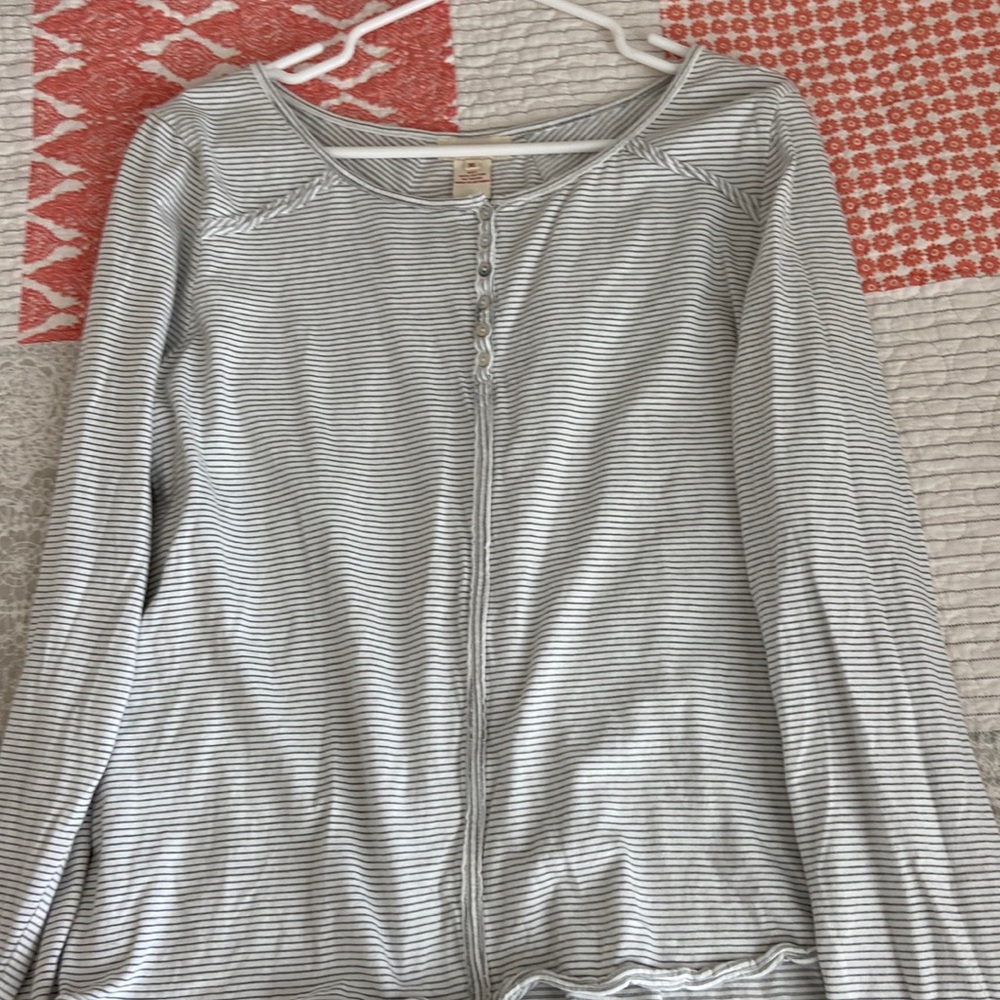 Sundance Catalog XL Stripe Henley in Cotton